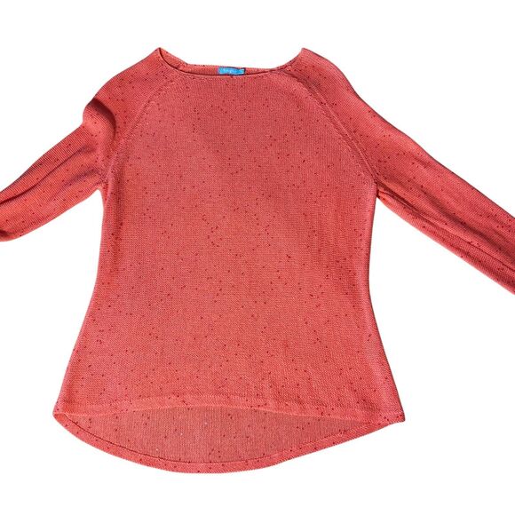 J. McLaughlin Pullover Sequin Knit Sweater Womens Sz. Medium  Red Orange Sparkle - Picture 3 of 11